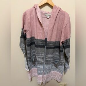 Elegant Pink and Gray Women's Cardigan